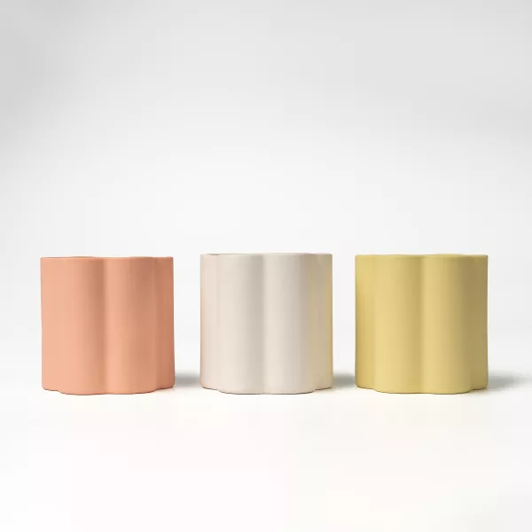 শৈল্পিক ফুলের প্রান্ত সিরামিক মোমবাতি ধারক