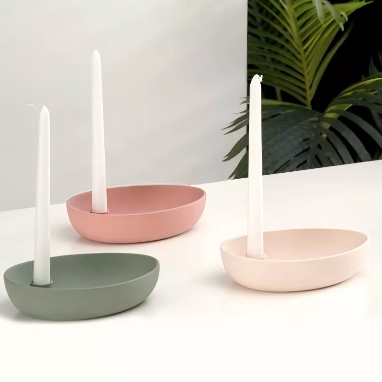 আধুনিক ওভাল সিরামিক মোমবাতি ধারক
