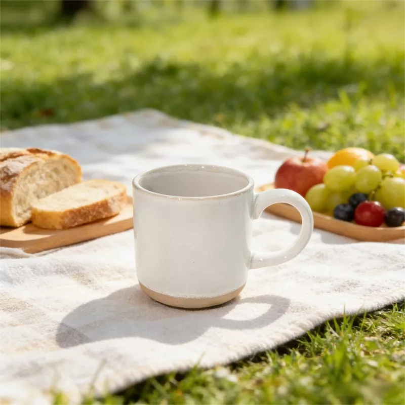 সহজ আধুনিক সিরামিক ভ্রমণ সাদা মগ