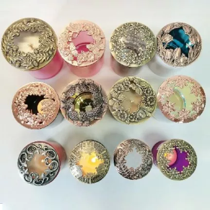 ইউনিভার্সাল ফাঁকা আয়রন মোমবাতি জার id াকনা